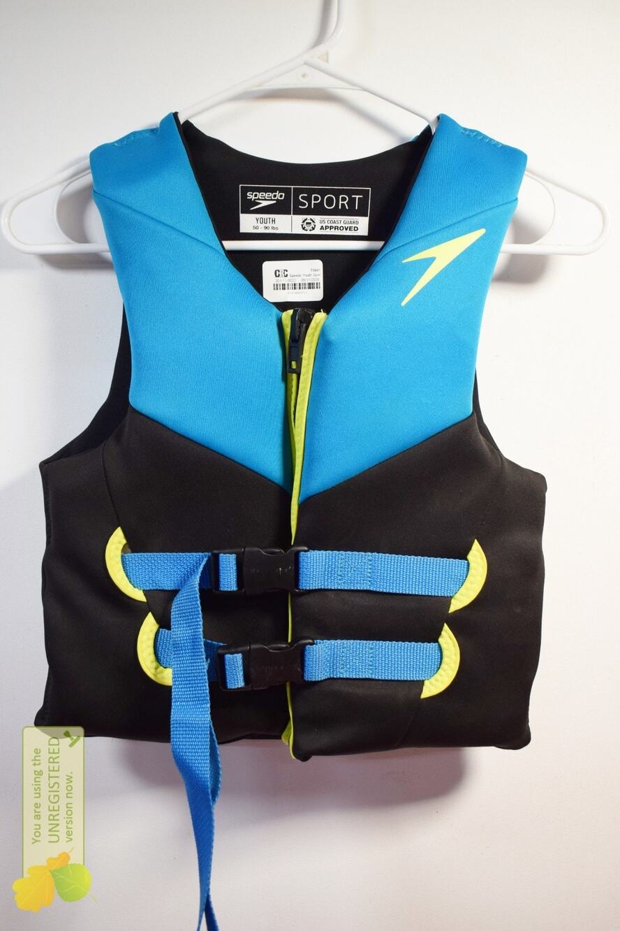 Speedo Youth Sport Premium PFD 50-90lb Swimming Life Jacket 091110022